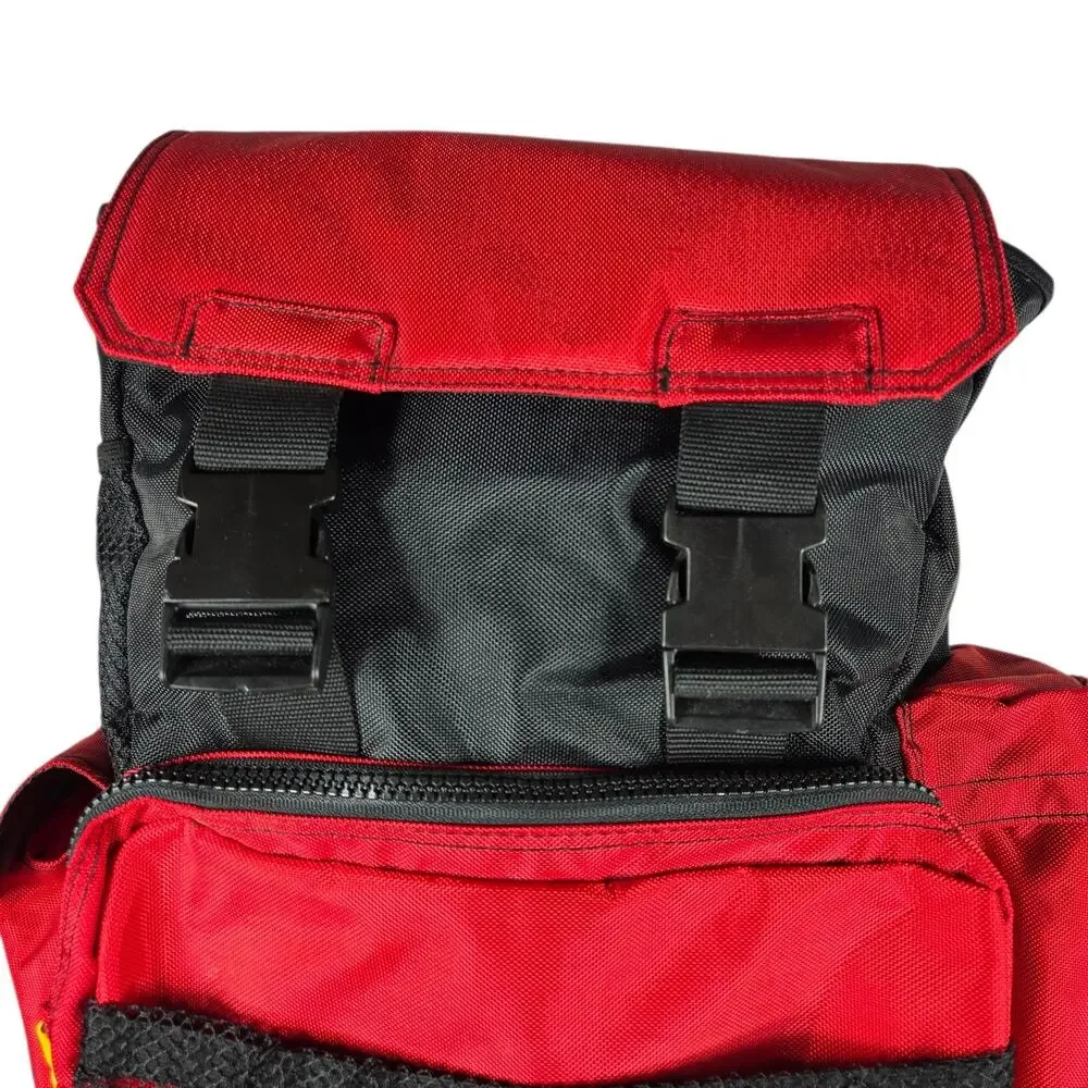 Vintage Marlboro Backpack Red Black‎ Buckle Flap Daypack Padded Back Spellout